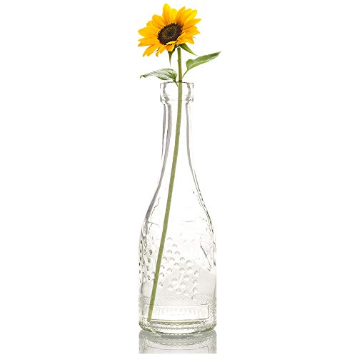 PaperLanternStore.com Bulk Pack (3) Stella Clear Vintage Glass Bottle Wedding Flower Vase - color: Stella - Clear, size: 3 Bottles