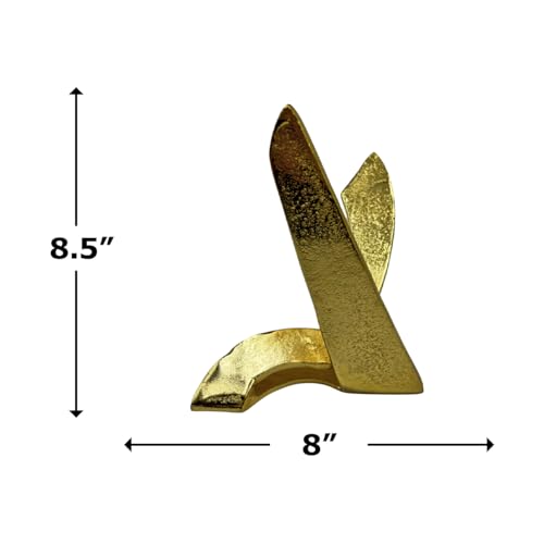 Bergamo Art 9 Inch Tall Decorative Handmade Aluminum Abstract Sculpture - color: Gold