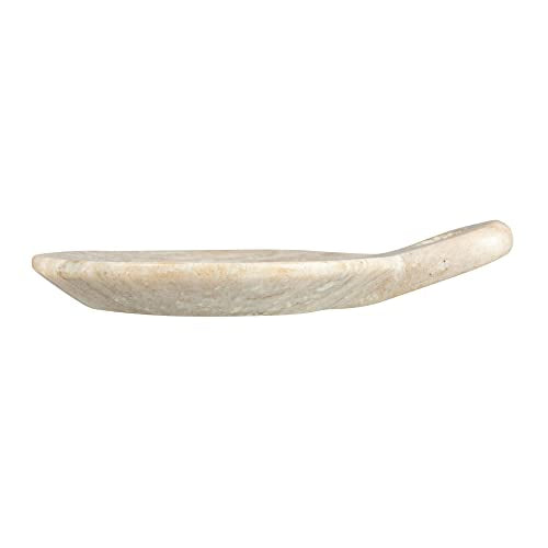 Creative Co-Op Hand-Carved Marble Dish with Handle, Beige - color: Beige, size: 5" x 4"