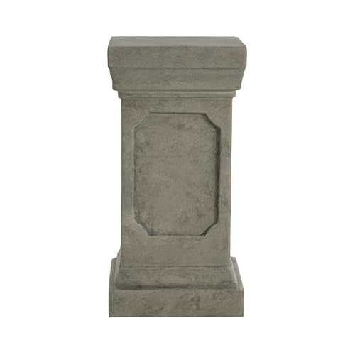Christopher Knight Home Classic Square Flower Stand 19.25" Pedestal Plant Stand Indoor Outdoor Display Table for Ferns Orchids Sculptures with MGO Construction Brushed Finish, Light Gray - size: 19.25"