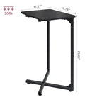 NEFROM C-Shaped End Table, Small Couch Side Table, Sofa TV Tray Table for Living Room, Bedroom, Bedside ET-X-BKW1 - color: Black