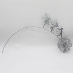 Fcteap Flower Fairy Dancing with Dandelion Garden Art Sculpture Stainless Steel Statue Christmas Halloween Decoration for Outdoor Yard Courtyard Lawn Patio Metal Ornaments (Three Persons) - style: Three Persons