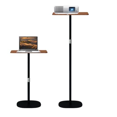 Small Laptop Standing Desk, Adjustable Height Pedestal End Table with Wooden Top, Portable Tall Side Table Workstation, Sit-Stand Desks for Bedside,Sofa,Couch, Living Room, Bedroom, Home Office, Brown - color: Rustic Brown