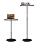 Small Laptop Standing Desk, Adjustable Height Pedestal End Table with Wooden Top, Portable Tall Side Table Workstation, Sit-Stand Desks for Bedside,Sofa,Couch, Living Room, Bedroom, Home Office, Brown - color: Rustic Brown