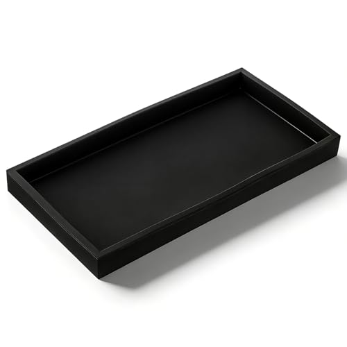 Bathroom Tray, 7.87" Small Silicone Bathroom Vanity Tray Holders Organizers Black Silicone Trays for Bathrooms Counter, Kitchen Soap Trays, Accessories Countertop