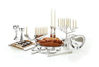 Nambé Tree of Life Sabbath Candlesticks - 8-Inch Sculptural Candle Holders, Elegant Alloy Shabbat Table Accents & Taper Candles, Hanukkah Gifts & Contemporary Judaica Décor