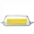 7 Inches Glass Butter Dish with Lid for Countertop - Crystal Glass Butter Keeper Elegant Clear Butter Holder Tray for 1 Stick East Coast,Dishwasher Safe - size: 7.3*2.9*2.2inch