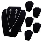 TENINYU Black Necklace Earring Jewelry Display Stand, 8 x 7 Inch Foldable Black Velvet Necklace Bust Easel Chain Holder Organizer Rack for Home or Store Show (6 Pack) - size: 6 Pack