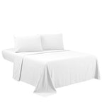 Sfoothome Queen Sheets Set - White Hotel Luxury 4-Piece Bed Set, Extra Deep Pocket, 1800 Series Bedding Set, Sheet & Pillow Case Set (Queen, White) - color: White-4 Pieces, size: Queen