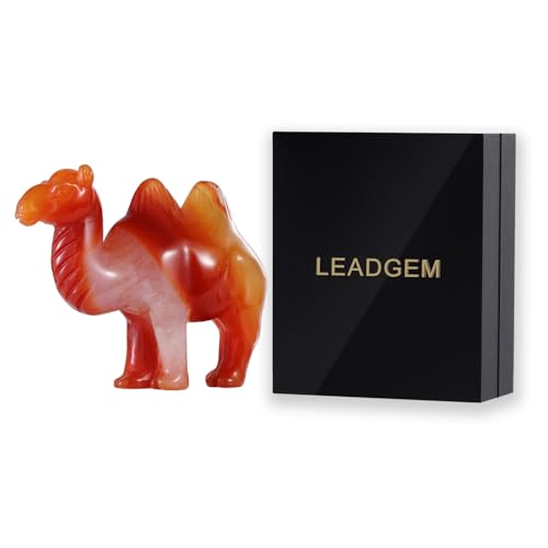 2.5" Crystal Camel Statue Red Carnelian Animal Carvings Collective Camel Sculpture Healing Stone Paperweight Home Gifts Decor - color: Red Carnelian