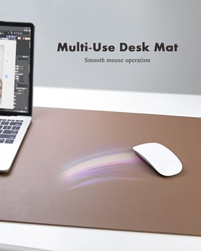 YSAGi Double-Sided Desk Pad, 31.5"x15.7"Leather Desk Mat, Eco Cork Desk Pad Protector,Large Mouse Pad,Waterproof Desk Blotter for Office/Home(Coffee) - color: Coffee+cork, size: 31.5"x15.7"