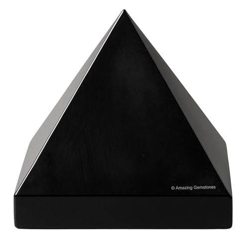 Amazing Gemstone Black Obsidian Pyramid Crystal Healing Stones - 2" Great Pyramid Figurine of Natural Stone Pyramid for Meditation, Reiki, Chakra Balancing and Crystal Pyramids Grid - color: Black Obsidian