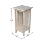International Concepts Mission Plant Stand, 24-Inch High, Solid Parawood, Unfinished - size: 24 Inch