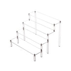 BYCY Acrylic 4-Tier Riser Display Shelf for Figurines, Desserts Holder, Collections Organizer and Cosmetic Items Shelf (4tier-Clear) - color: 4tier-clear