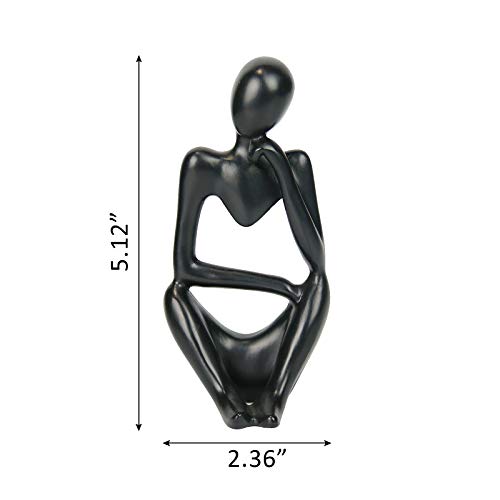INNOLITES Resin Statue Thinker Style Decoration Abstract Sculptures Collectible Figurines for Home Decor Modern Office Shelf Desktop (Black-Right) - color: Black-right