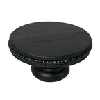 dwellington White Wash Display Wood Riser, 8.25inch Shabby Chic Pedestal Tray Decor with Beads, Farmhouse Display Stands for Coffee Bar, Bathroom, Kitchen Island (Black)