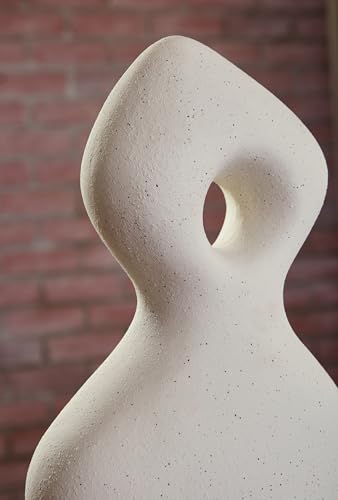 Signature Design by Ashley Arthrow Modern 14 in. Ceramic Abstract Sculpture, White - size: 8.13" W x 5" D x 14.75" H