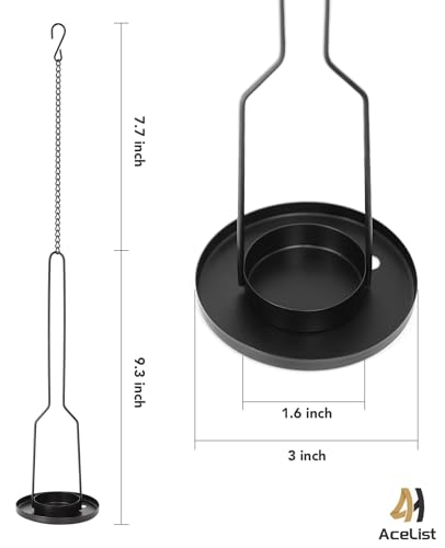 AceList 12 Pack Wrought Iron Hanging Candle Holder for Cut Glass Bottles, Fits 3.0" Diameter Bottlenecks, DIY Wine Bottle Lantern Kit for Garden, Patio, Wedding, Outdoor Decor - color: 3.0" Diameter - Black, size: Pack of 12