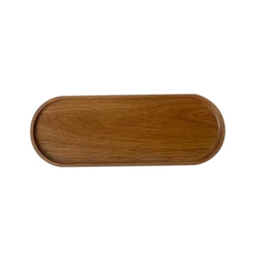 Wooden Serving Platters and Trays,Natural Acacia Wood Serving Trays for Party Wood Plates for Food,Snack,Dessert,Appetizer,Cheese,Fruit,Cookie,Oval Bathroom Vanity Jewelry Tray Platter,11.4"X4.1"1PCS
