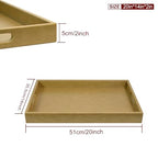20 * 14 inches Leather Rectangle Serving Tray with Hole Handles,High-End Light Large Service Tray for Ottoman Tray, Tea, Food, Butler - Countertop, Kitchen,Family Dinner, Picnic (Brown) - color: Brown, size: 20" x 14" x 2"