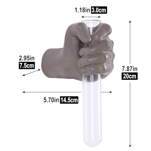 Wall Sculptures, Hand Vases Home Decor, Wall Mount Art Sculpture, Unique Wall Art Statue, Funky Flower Vase Decorations, Modern Eclectic Hanging Decor,Glass Test Tube Vase (Beige) - color: Beige