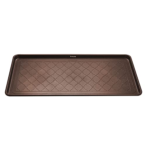 All Weather Boot Tray, Extra Large Size Water Resistant Plastic, Multi-Purpose for Shoes, Pet Feeding Trays, Mudroom Entryway, Garage, Indoor or Outdoor – Extra Large, 40”x20”(Brown) - style: Brown