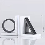 Bookend Modern Light Luxury Book End/Book Organizer Black and White Geometric Natural Marble Bookends Study Shelves Decorative Bookends Ornaments Book Ends