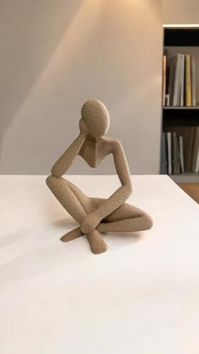 Ponder Minimalist Sculpture, Modern Abstract Home Decor, 3D Printed Art (Champagne) - color: Champagne