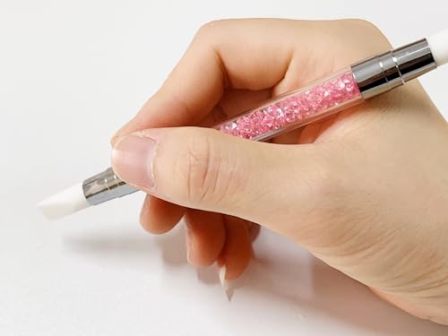 FULINJOY 5PCS Dual Tipped Nail Art Sculpture Pen with 3PCS Nail Painting Brushes, Silicone Nail Polish Brushes Carving Drawing Tool, Acrylic Rhinestone Handle, Nail Art Design Tools - size: 5 Sculpture Pens + 3 Painting Brushes