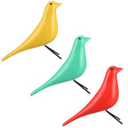 AceOrbit 3 Pcs Mid Century Modern Decor Medieval Table Decor Large Ceramic Birds Orange Blue and Yellow Ceramic Birds for Home Office Table Desktop Bookshelf Mantelpiece Shelf Centerpiece - style: Retro Style