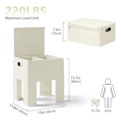 Nightstand Bedside with Storage Space, Multifunctional Colorful Plastic End Table Small Side Table for Bedroom, Dorm and Small Spaces, Easy Assembly(14.7" D x 11.8" W x 15.8" H, White) - color: White