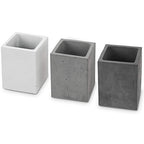 MyGift Pen Holder Pencil Holder For Desk,Pen Cup Holder For Desk,Concrete Desktop Pencil Cup,Modern Gray-Tone,Set of 3 - color: White-Gray-Black