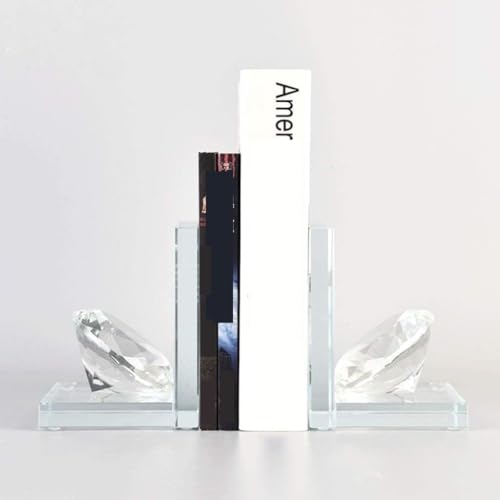 Bookends Decorative Bookend Crystal Diamond Book Ends Light Luxury Hold Books Bookends Villa Showcase Book Stoppers Desk Book Organizer