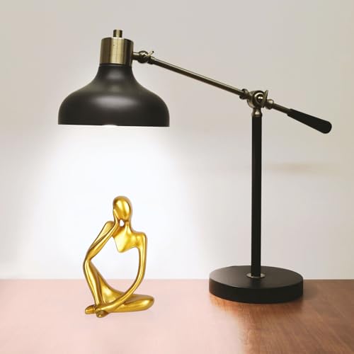 Sandstone Resin Thinker Style Abstract Sculpture Statue Collectible Figurines Home Office Bookshelf Desktop Decor (Small Gold, Left) - color: Small Gold, size: Left 1pc