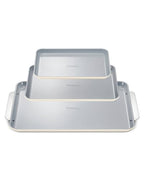 Caraway Non-Stick Ceramic Baking Sheet Trio - Naturally Slick Ceramic Coating - Non-Toxic, PTFE & PFOA Free - 18 x 13" Large, 15 x 10" Medium, & 9" x 13" Small - Cream - color: Cream, size: Baking Sheet Trio