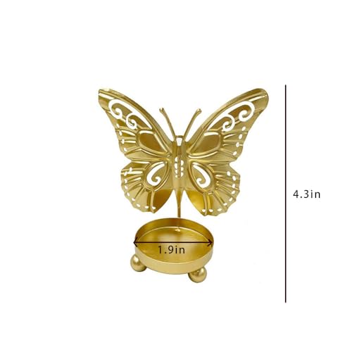2pcs Iron Butterfly Candle Holder, Butterfly Tea Light Candle Holders,Decorative Candlestick Holder,for Christmas Party Dining Table