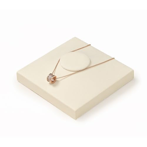 Oirlv Microfiber Jewelry Display Tray Necklace Display Stand Necklace Holder(Beige) - color: Necklace Bust P13416