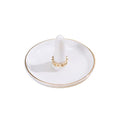 oskas White Ring Dish Holder,Engagement Wedding Bridal Shower Gift，Decorative Trinket Tray,4 Inch,Ceramic,White - color: white 1