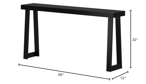 Plank+Beam Solid Wood Console Table, 66 Inch, Sofa Table, Narrow Entryway Table for Hallway, Behind The Couch, Living Room, Foyer, Easy Assembly, Black - color: Black, size: 66" Console Table