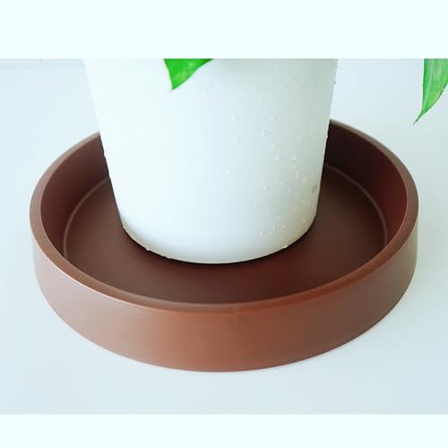 1 Pack Plant Saucer Tray for Ceramic Plastic Pots, 6 inch Plant Saucers for Indoors, Pot Saucers Trays, Flower Planter Water Drip Trays for Pots Base (6", Brown) - color: Brown, size: 6" (1 Pack)