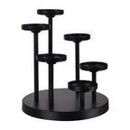 6arms Tea Candle Holder Tray, Metal Black Candlestick Holder, Candle Holders Set of 6 padk Tea Candle Light, for Dining Room, Table Centerpiece Decor,Decorative Tray… - size: tea's 6arms