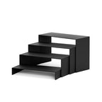 Black Matte Metal Display Stand,8 Pcs 2 Set Display Risers, Metal Rectangular Display Shelf Holders for Showcase, Dessert, Perfume, Vendor Events, Cupcake Stands, Toys Display Shelves ( 8Pcs-Black, 7”L~8”L~9”L ) - color: 8Pcs-Black