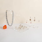 GemeShou Transparent Ring storage tray with 12 clips, Acrylic Jewelry ring display stand for selling, Clear Ring Jewelry holder for show【Acrylic ring tray with 16 clips】