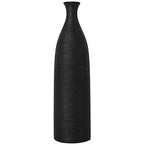 Modern Black Ceramic Vase, 13.3 inch Small Narrow Neck Vases, Ceramic Flower Vases Decorative, Fireplace, Table Decor, Modern Farmhouse Decor Vase