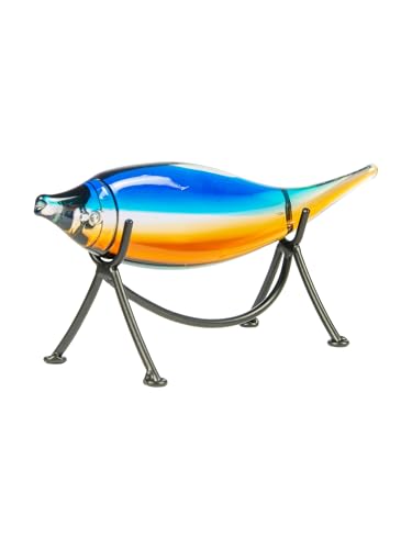 Dale Tiffany AS24127 Murano Style Garfish Handcrafted Art Glass Sculpture with Stand, Blue, 10-Inch Wide - size: 10-Inch Wide