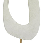 Deco 79 Polystone Abstract Decorative Sculpture Cut-Out Home Decor Statue with Marble Stand, Accent Figurine 7" x 3" x 20", White - size: 7" x 3" x 20"