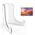 Boloyo Flat Back Acrylic Plate Display Stand, 6 Inch 2PC Clear Acrylic Display Holder Easel Base for Home Office Kitchen School Art Display - color: Flat Back, size: 6 inch(2PC)