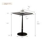 Small Side Table for Small Spaces Living Room, Tall End Side Table for Sofa Couch, Square Drink Coffee Tables, Modern Martini Cocktail Beverage Pedestal Stand for Bedroom, Black - color: 15.74" Black