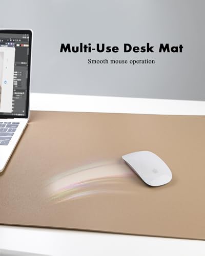 YSAGi Double-Sided Desk Pad, 31.5"x15.7"Leather Desk Mat, Eco Cork Desk Pad Protector,Large Mouse Pad,Waterproof Desk Blotter for Office/Home(Apricot) - color: Apricot+cork, size: 31.5"x15.7"