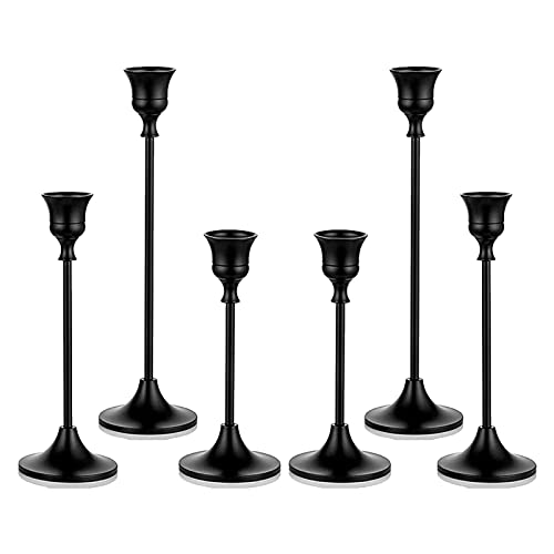 Romadedi Candlestick Holder Matte Black Candle Holder Set of 3 Decorative Candle Holder for Taper Candle for Fireplace Mantel Dinning Table Home Decorations Black 2 Set - size: 2 Set